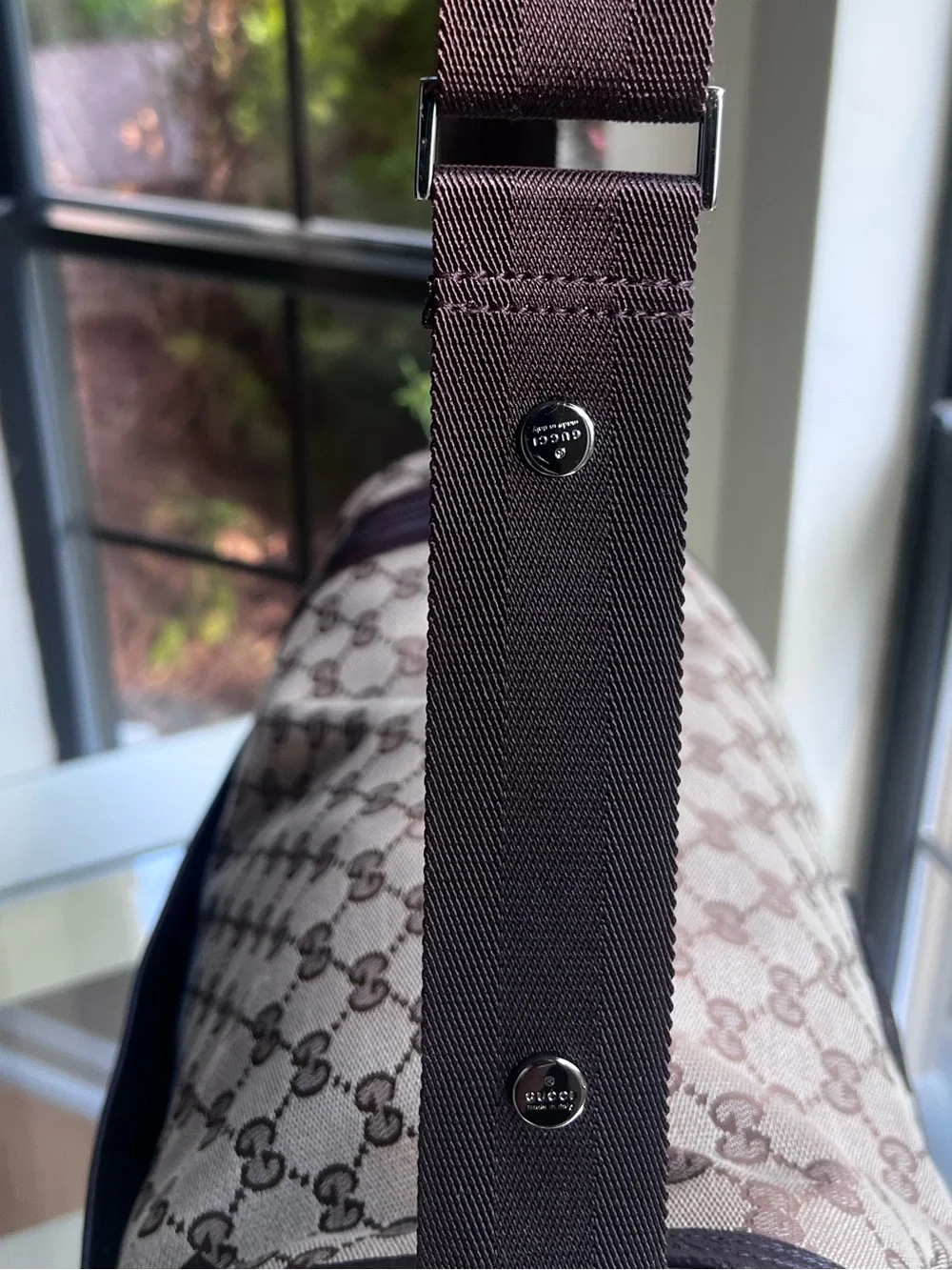 Gucci GG Canvas Monogram Diaper Baby Messenger Bag + Changing Pad